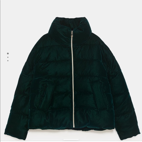 velvet padded jacket zara